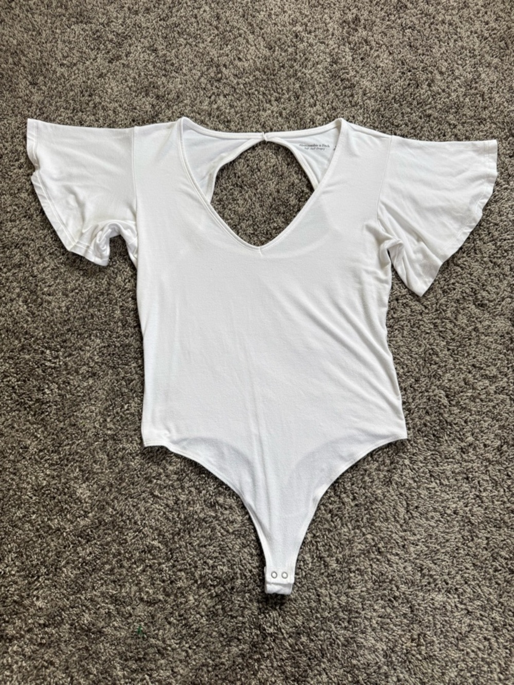 Abercrombie & Fitch White V-Neck Tank‎ Top (129) Size S
